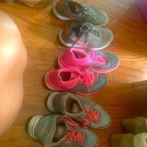 3 pairs of used Nike but descent sneakers
